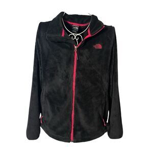 The North Face Women’s Osito Full Zip Fleece Jacket black and pink with Embroide